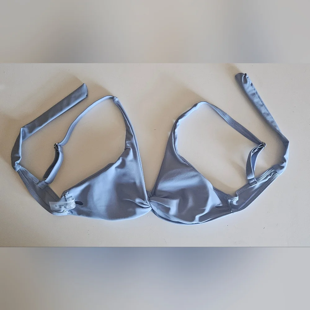 Dusty Blue Triangle Bikini Top